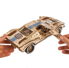 Advanced 970-Piece Wooden Endurance Race Car Model Kit with V8 Engine 1:12 Scale