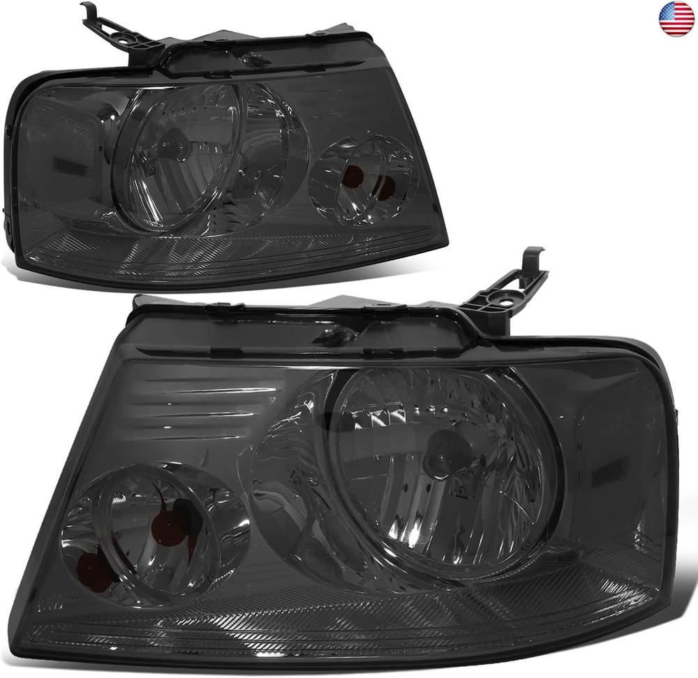 DNA Motoring HL-OH-F1504-SM-CL1 Smoke Lens Headlights Replacement Compatible