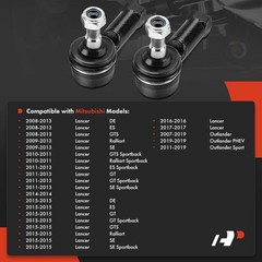 A-Premium 2 x Front Outer Tie Rod Ends, Compatible with Mitsubishi Outlander