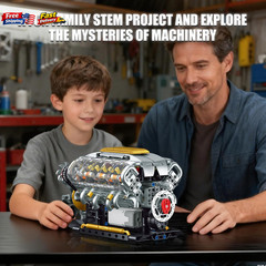 V8 Combustion Engine Model Kit That Runs – Build Your Own STEM Mini V8