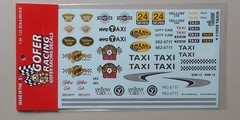 TAXI CAB 1:24 1:25 GOFER RACING DECALS CAR MODEL ACCESSORY 11059