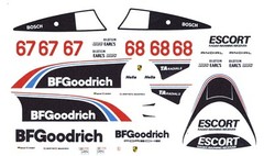 #68 or #67 BF Goodrich Porsche 956 962 1/24th – 1/25th Scale Waterslide Decals