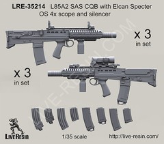 Live Resin 1/35 LRE-35214 L85A2 SAS CQB w/Elcan Specter OS 4x Scope & Silencer