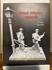 RDG Miniatures – 1/16 British Infantry 1944/45 Vignette (Very Rare, OOP) w/ base