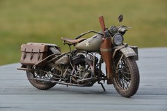 WWII Harley-Davidson WLA 750 Pro Built 1:9 Scale Italeri Motorcycle NICE!