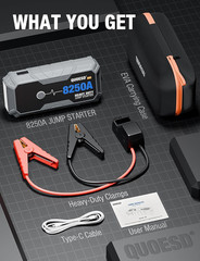 8250A Jump Starter Battery Jump Starter Battery Pack (For All Gas or 10.0+L Dies