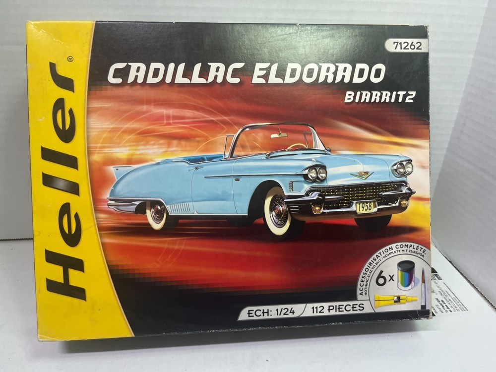 1/24 HELLER CADILLAC ELDORADO BIARRITZ CONVERTIBLE PARTIALLY BUILT MODEL CAR KIT