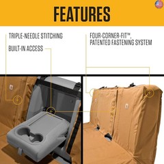 Carhartt Universal Nylon Duck Canvas Automotive Bench Seat Covers, Durable