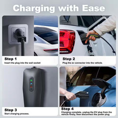 20Ft 110-240 Volt Level 1 2 Electric Vehicle Portable Charger 16Amp 3.5KW Home E