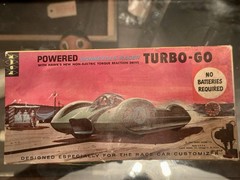Vintage 1961 Hawk Powered Bonneville Racer Turbo-Go Model Car Kit. Box Rare Kit