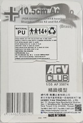 AFV Club AF35074 Turn Brass 1/35 German 10.5cm Ammo for leFH18, Wespe – USA Ship