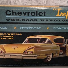 Trophy ’58 Chevrolet Impala Plastic Unassembled Model Kit Car Blue Chrome Clear