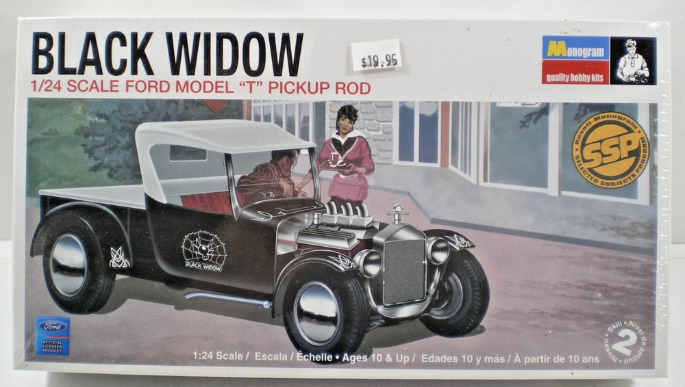MONOGRAM BLACK WIDOW MODEL T ROD 1:24 MODEL KIT # 85-0060 FACTORY SEALED L@@K!