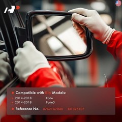 A-Premium Right Passenger Side Heated Mirror Glass Compatible with Kia Forte