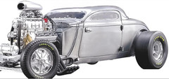 Dragster Race Car w/55Chevy57 Corvette Engine Hot Rat Rod24Drag1:18Built Model12