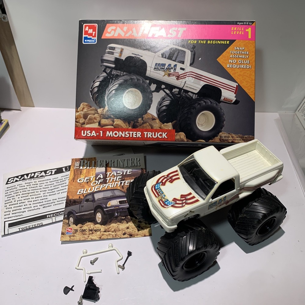 AMT ERTL Snap Fast Beginner Model Monster Truck Partially Assembled Complete Kit