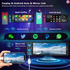 6.5″ Single Din Touchscreen Radio with Wireless Apple CarPlay & Android