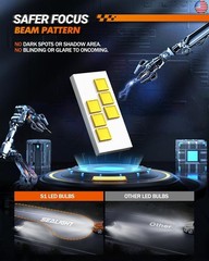 SEALIGHT 9005 H11 Fog Light Bulbs, 58,000LM 6500K 8 X Brighter 9005 H11 Bulbs