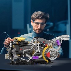 V8 Engine Model Kit That Works, 1394 PCS Advanced Collectible Engine Building Bl