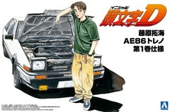 Aoshima 1/24 Initial D Toyota Takumi Fujiwara AE86 Trueno Comics Vol.1 Ver.