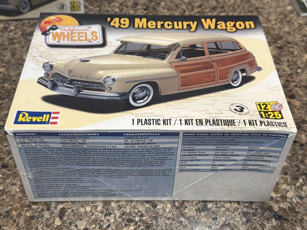 REVELL 1949 MERCURY WAGON CALIFORNIA WHEELS FACTORY SEALED KIT! CIRCA 2013 VMCP!
