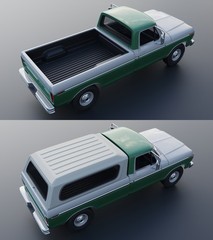 1/25 1976 Ford F-350 Super Camper Special Truck Model Kit with Engine & Clears