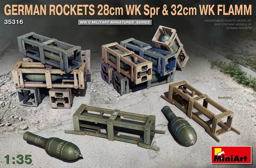 Miniart 1/35 GERMAN ROCKETS 28cm WK Spr & 32cm WK FLAMM #35316 *Sealed*