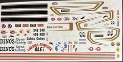 58 Chevy Impala DECAL SHEET 1-#109 1649 AMT Model Car Parts