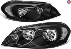 DNA Motoring HL-OH-CI06-BK-CL1 Black Housing Headlights Compatible with 06-13