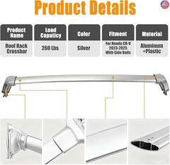 Zorik Roof Rack Cross Bars for 2023-2025 Honda CR-V, 260 lbs Capacity