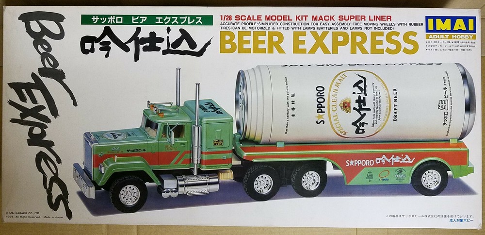 IMAI Beer Express 1/28 Trailer Truck Model Kit Sapporo
