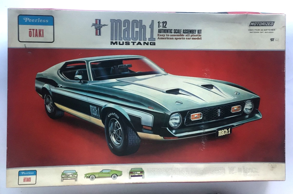 Peerless Otaki #1201 1/12 Mustang Mach 1 1973 Vintage Motorized Car Model MIOB