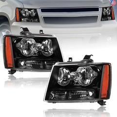 Headlights for 2007-2013 Chevy Tahoe Avalanche Suburban 1500 2500 Black Housing