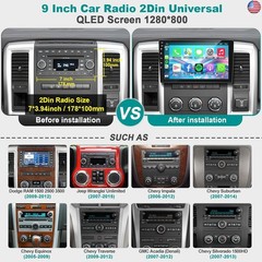 8 Core QLED Screen 1280 * 800 Car Radio Double Din Android 13 GPS Navigation