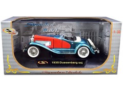 Signature Models 32318BL 1935 Duesenberg SSJ Convertible Blue and Red 1/32