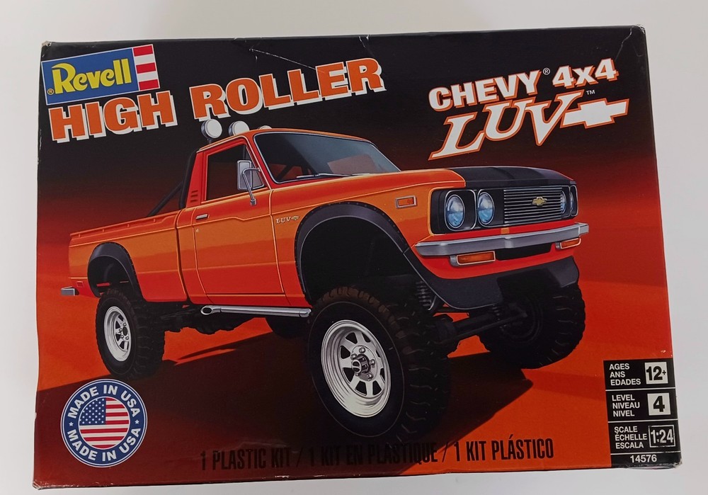 Revell High Roller Chevy 4×4 Luv Pickup 1:24 Scale Plastic Model Kit Open Box