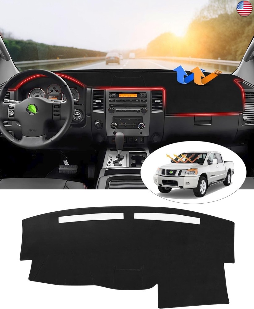 CARTIST Dashboard Cover Compatible with Nissan Titan 2004-2012 Accessories Dash