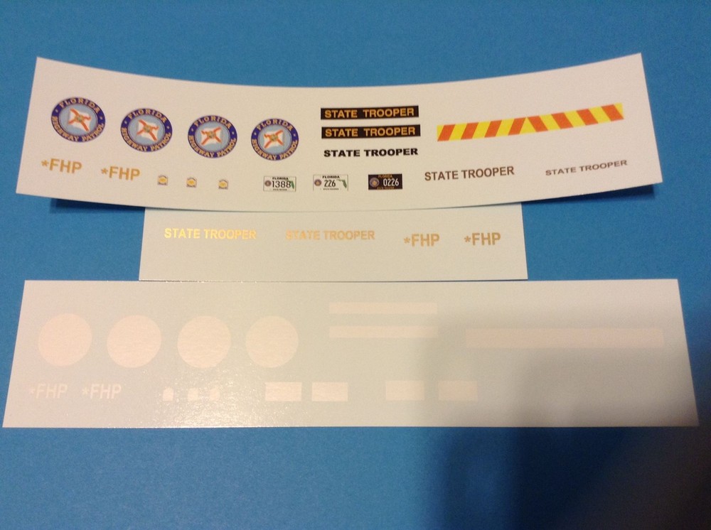 FLORIDA HIGHWAY PATROL – 1/24 – 1/25th Scale Waterslide Police Decals