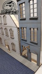 1/35 European Urban Street Scenes Diorama DIY Wooden Assembly Model Upgrade Kit