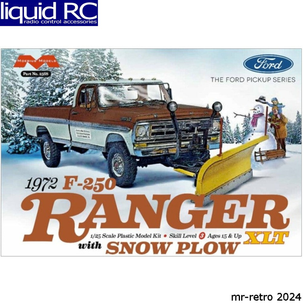 Moebius Models 2568 1972 F0RD F-250 4×4 with Snow Plow Plastic Model Kit