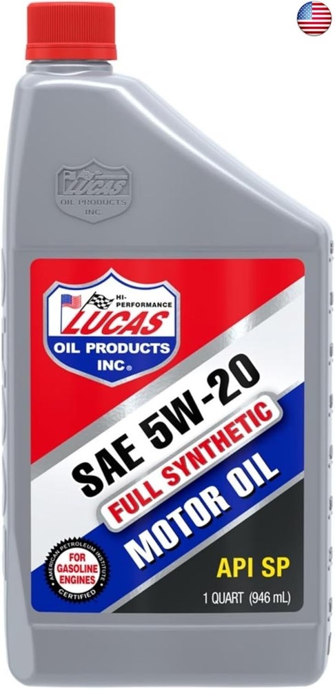 LUCAS OIL Synthetic 5W-20 High Performance Motor Oil 1 Quart Bottle, Pack of 1