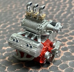 1/24 Scale: Supercharged Ford Flathead Engine W/ Ardun Heads; Resin; 3D Print.