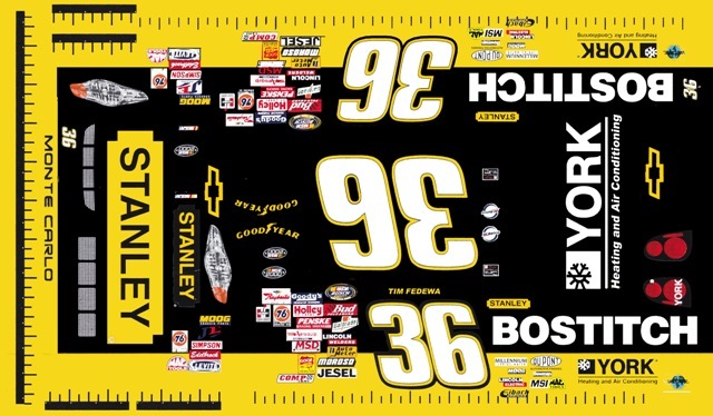 #36 Time Fedewa BOSTITCH Chevy 2000 1/24th – 1/25th Scale Decals