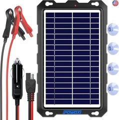 POWOXI Upgraded 7.5W-Solar-Battery-Trickle-Charger-Maintainer-12V Portable