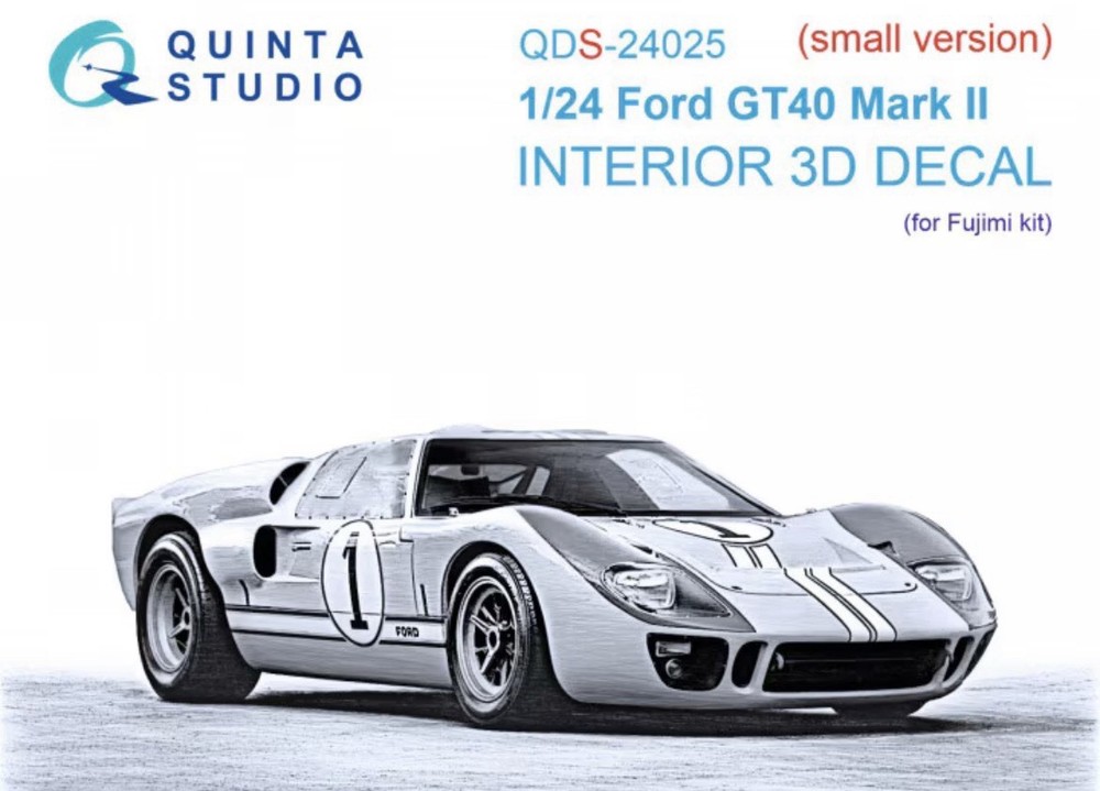 1/24 Quinta 3D Interior Decals #S24025 Ford GT40 Mk.2 FUJ
