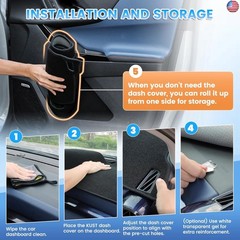 KUST Black Dash Cover Compatible with Chevy Chevrolet Silverado/GMC Sierra 1500