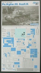 Dragon 1/35 Scale Pz.Kpfw.III Ausf.K Decals & Directions from Kit No. 6903