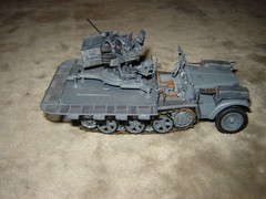 Built Half Track w/Gun 6 inches long Well Built & Painted Excellent Cond Nice