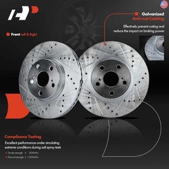 A-Premium 10.83 inch (275mm) Front Drilled and Slotted Disc Brake Rotors +