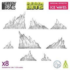 Ice Waves 1:48-1:35 – Resin, miniature, magical spell, ice